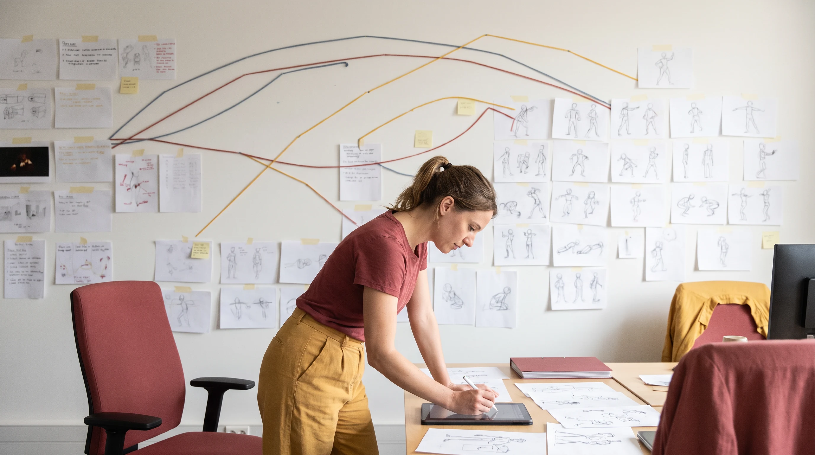 Animator at a gesture pinboard
